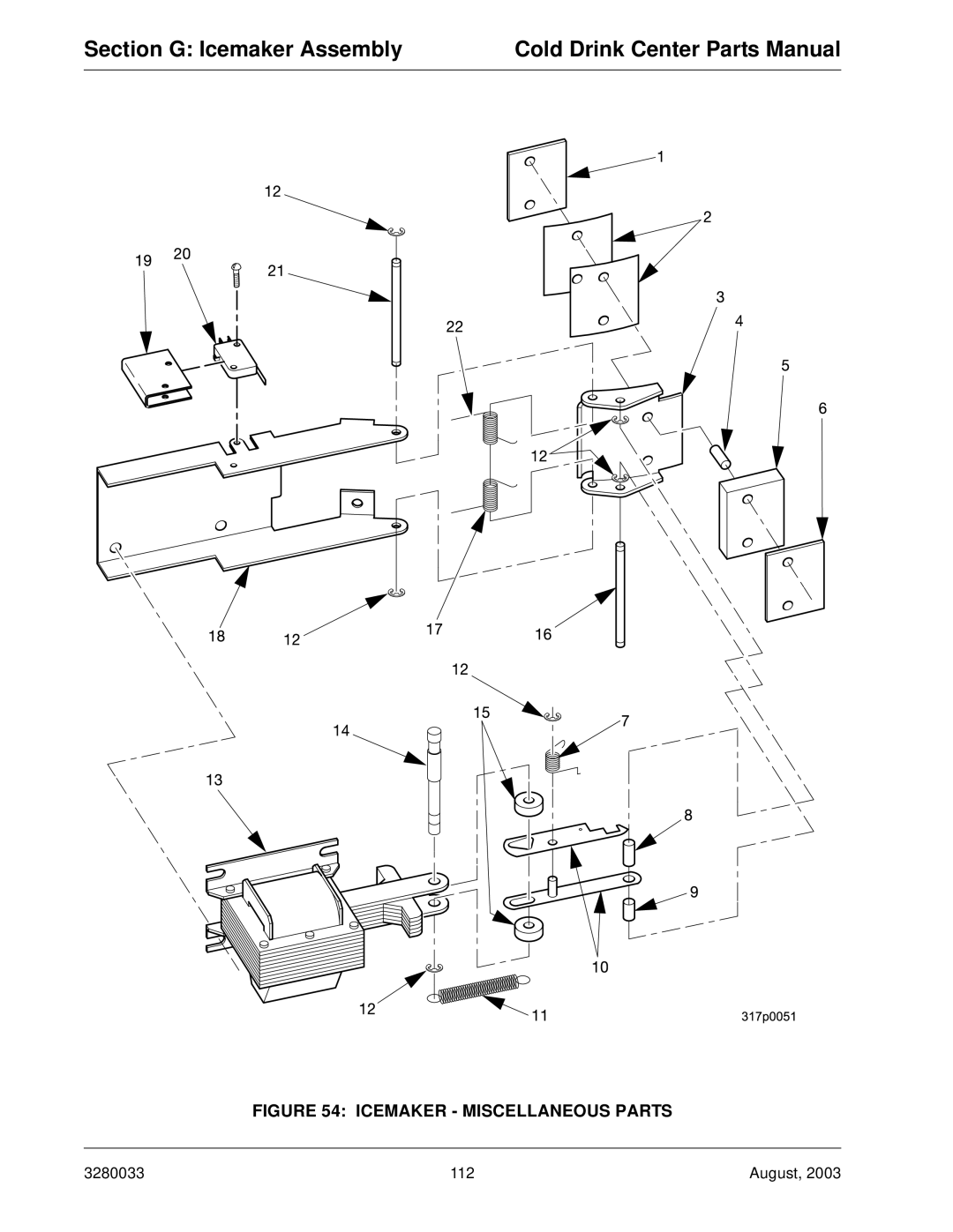 Crane Merchandising Systems 328, 327 manual Icemaker Miscellaneous Parts 