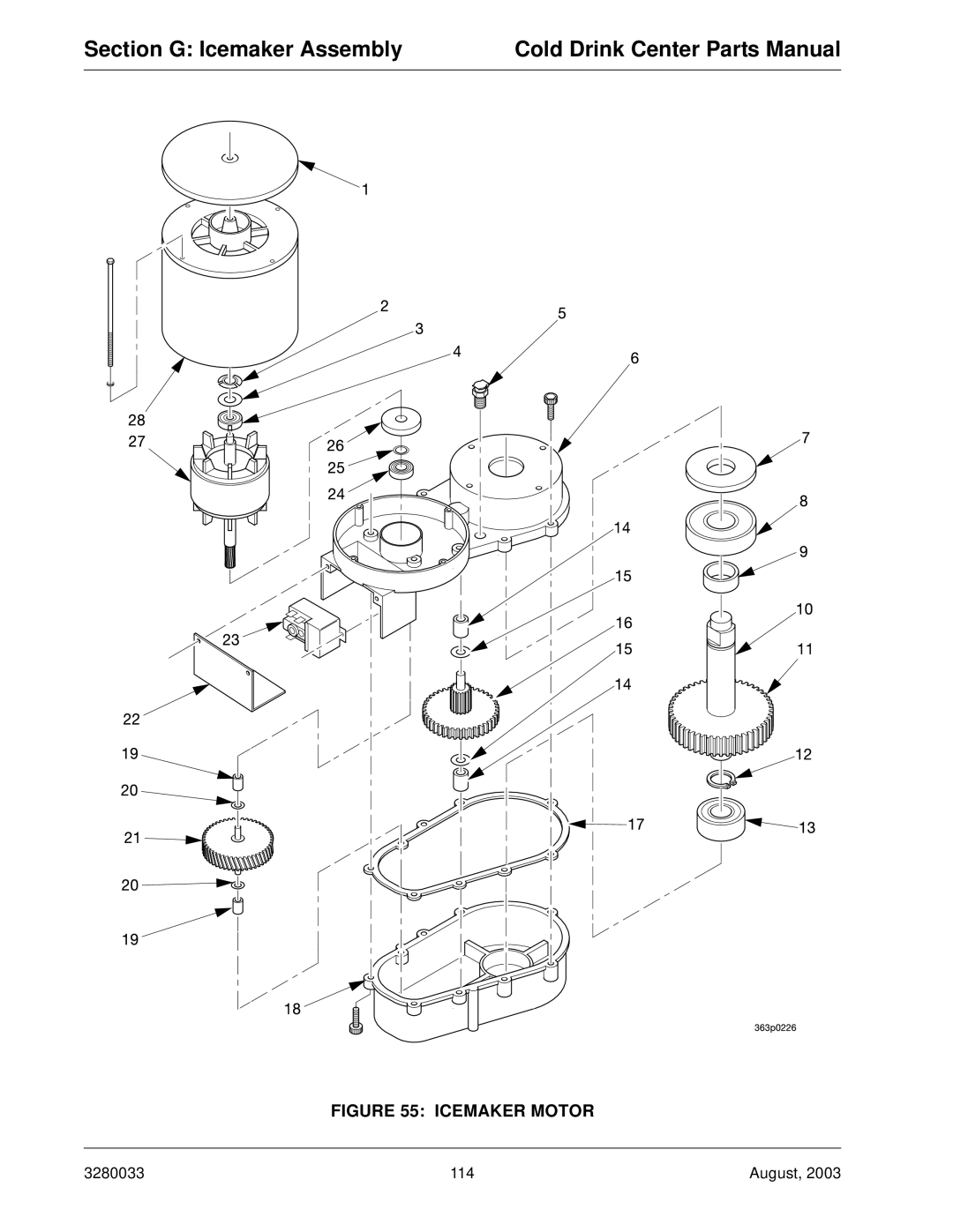 Crane Merchandising Systems 328, 327 manual Icemaker Motor 