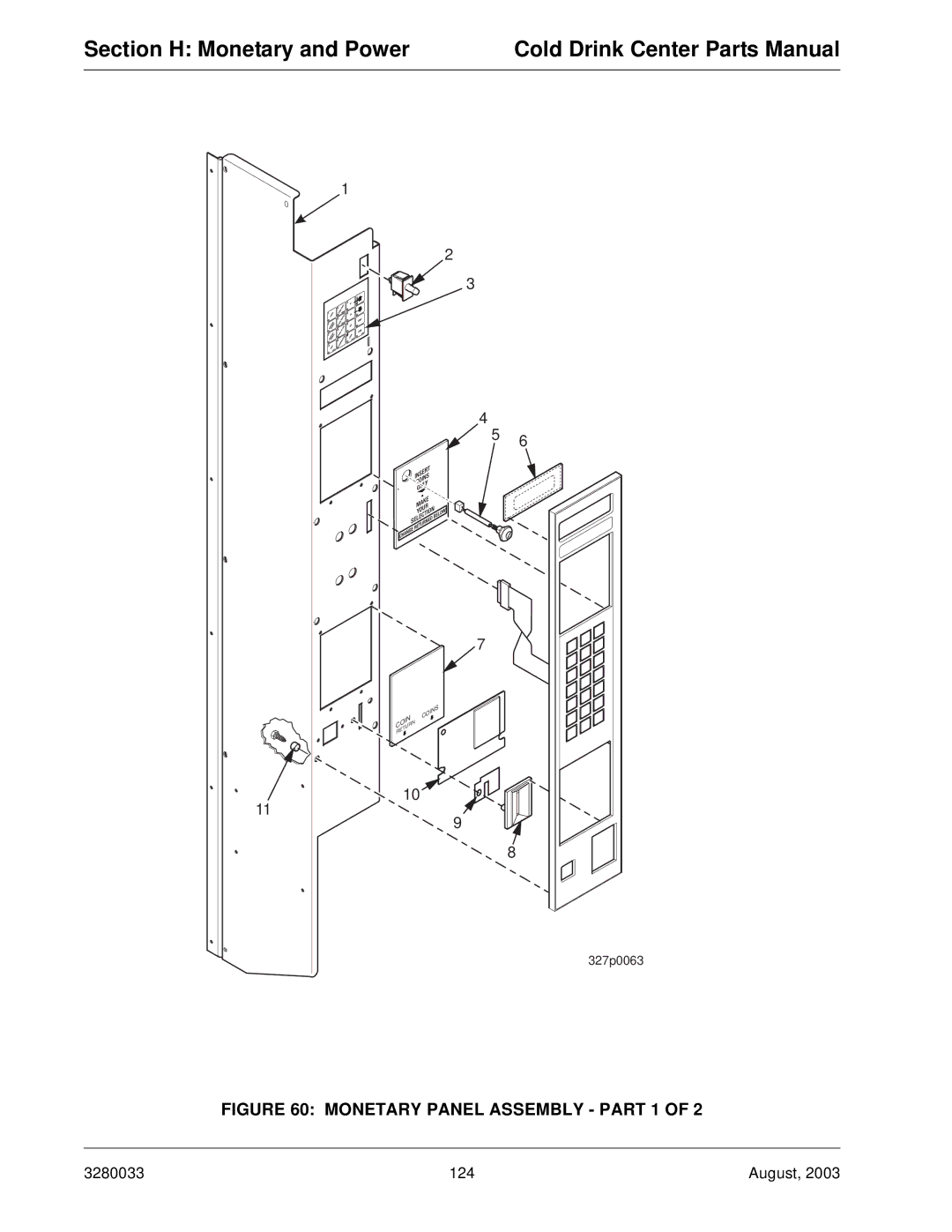 Crane Merchandising Systems 328, 327 manual Section H Monetary and Power 