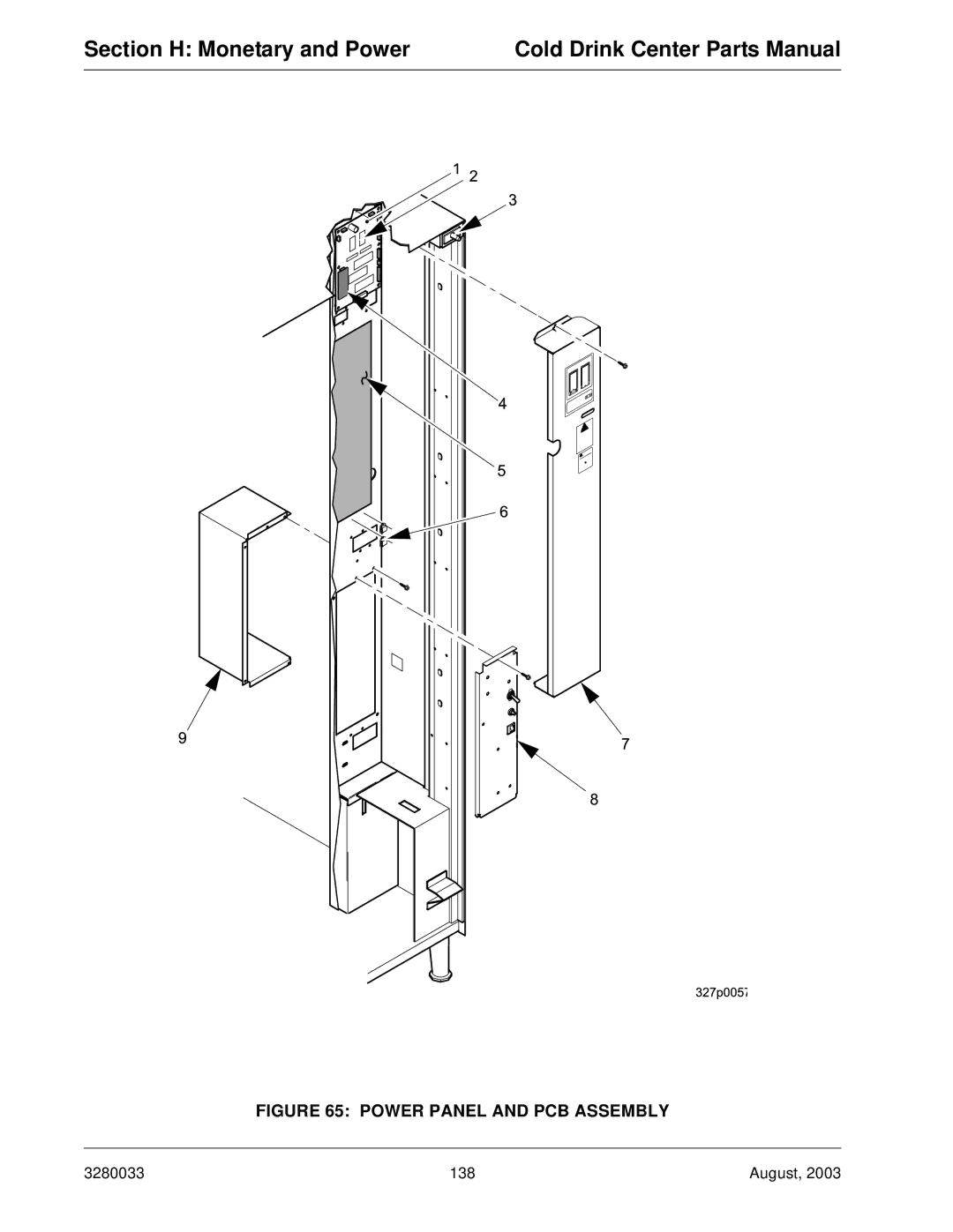 Crane Merchandising Systems 328, 327 manual Power Panel and PCB Assembly 