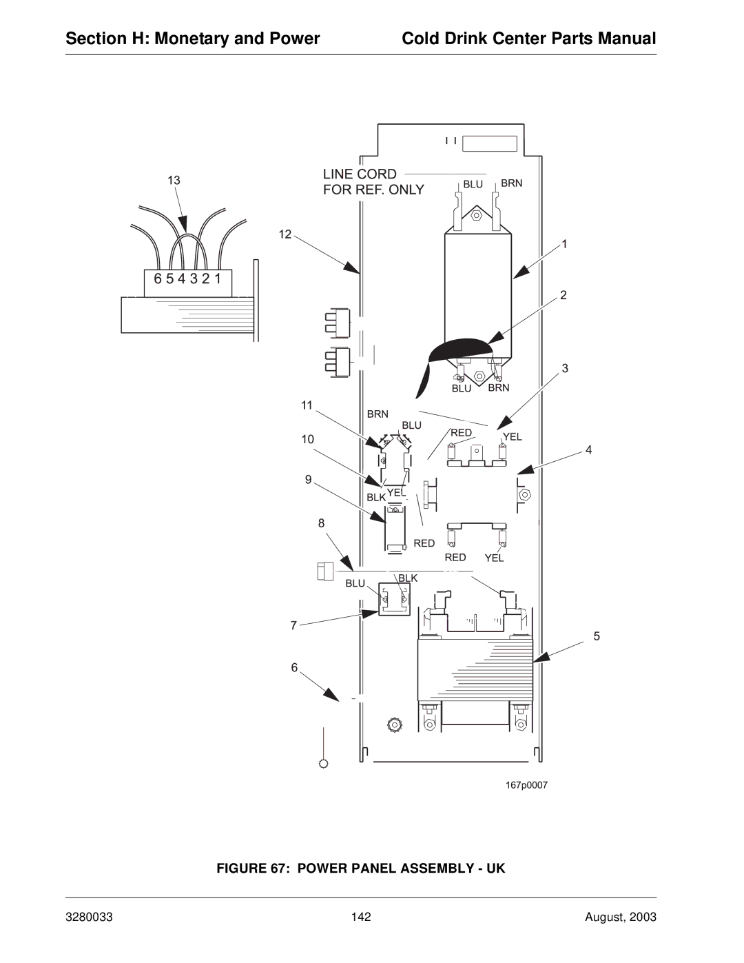 Crane Merchandising Systems 328, 327 manual Power Panel Assembly UK 