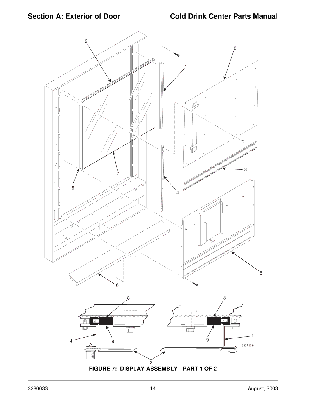 Crane Merchandising Systems 328, 327 manual Display Assembly Part 1 