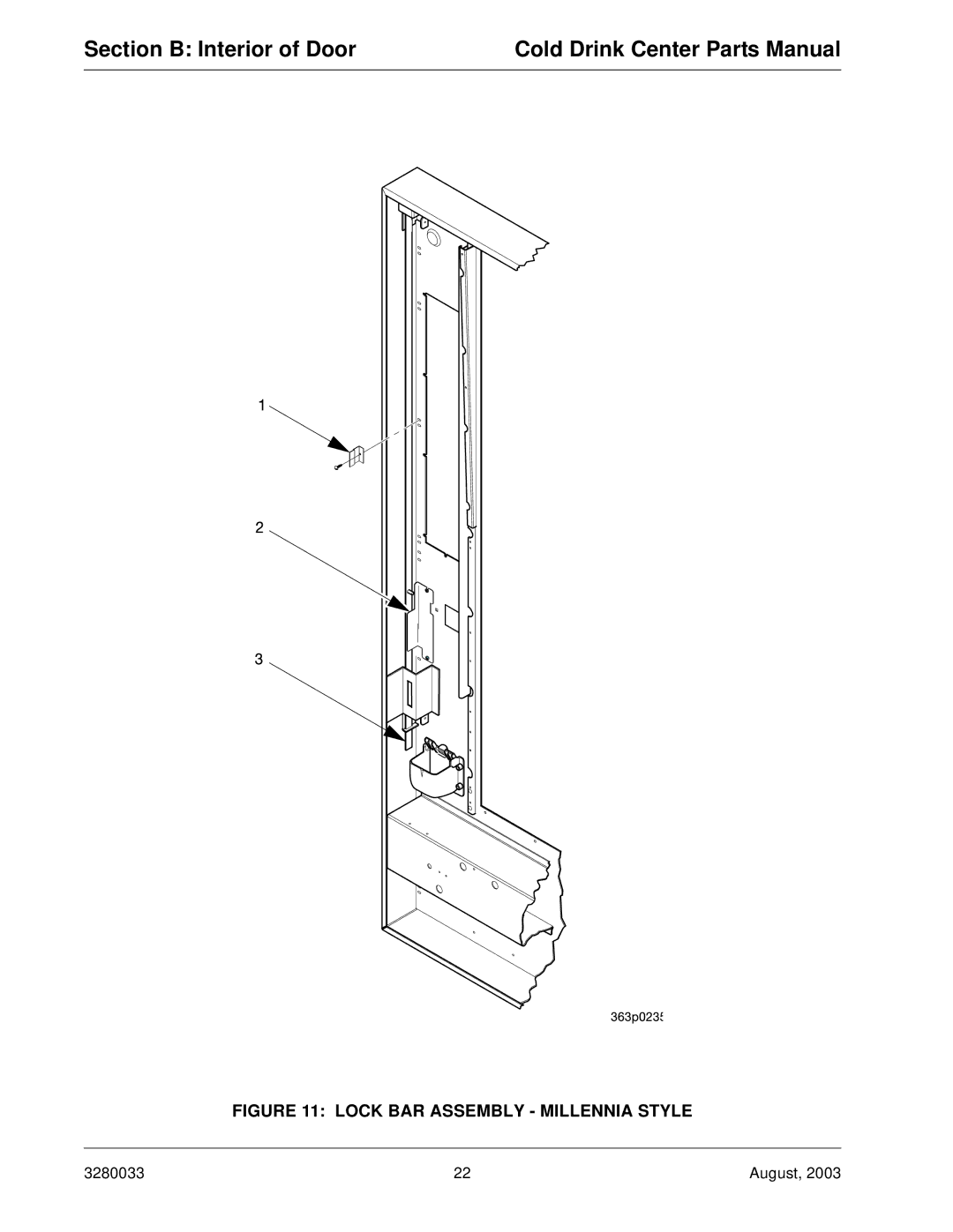 Crane Merchandising Systems 328, 327 manual Lock BAR Assembly Millennia Style 