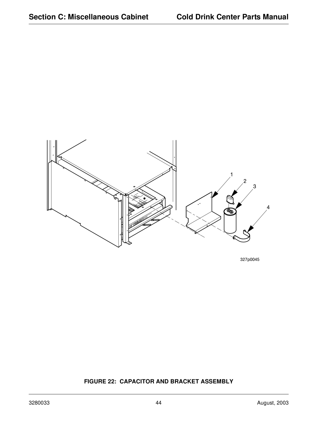 Crane Merchandising Systems 328, 327 manual Capacitor and Bracket Assembly 