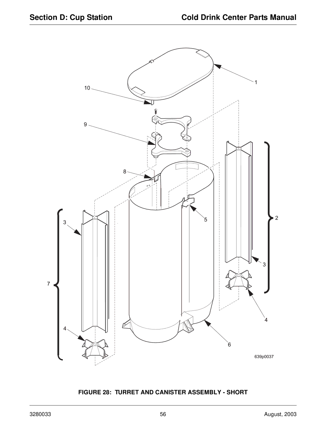 Crane Merchandising Systems 328, 327 manual Turret and Canister Assembly Short 