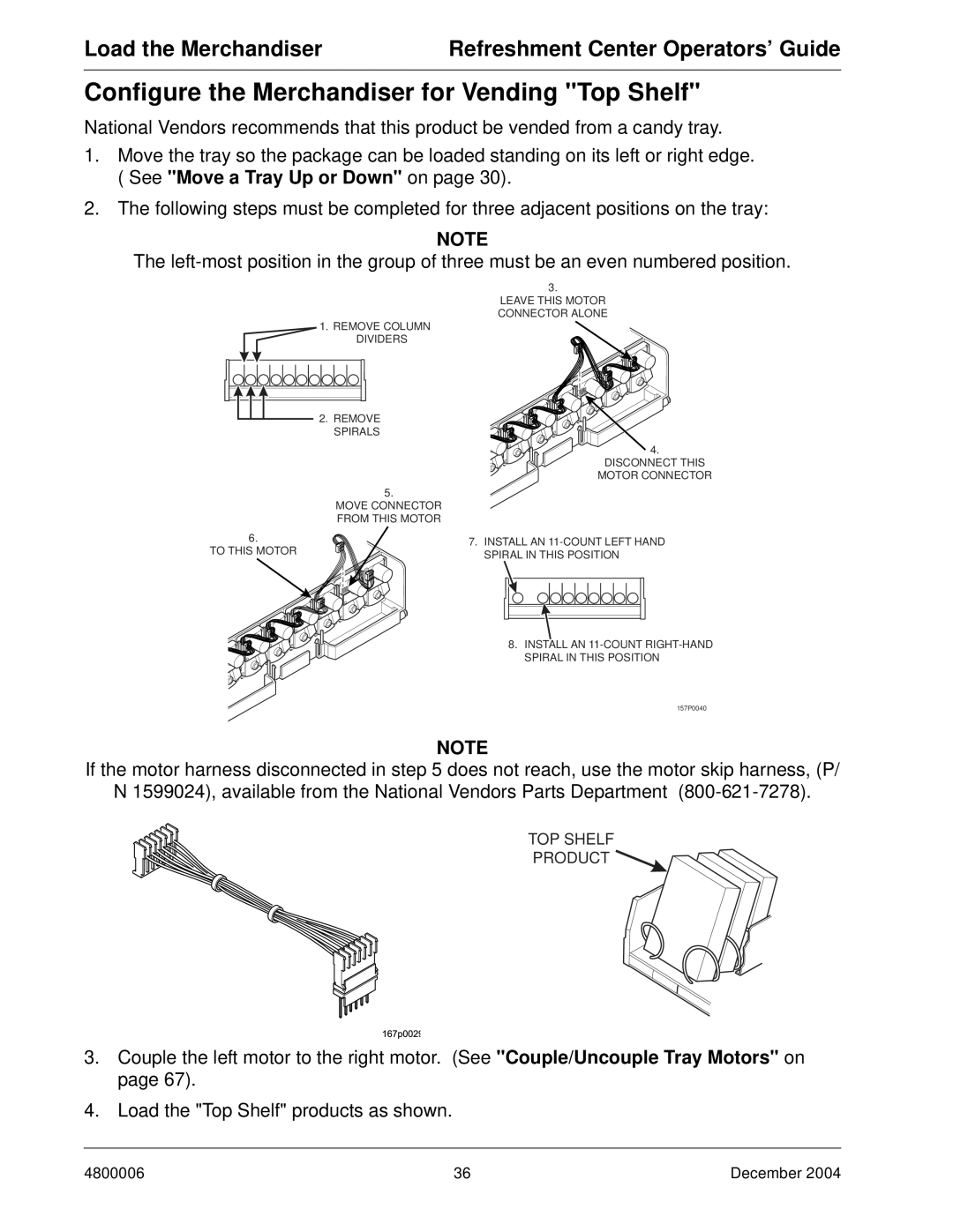 Crane Merchandising Systems 480 manual Configure the Merchandiser for Vending Top Shelf 