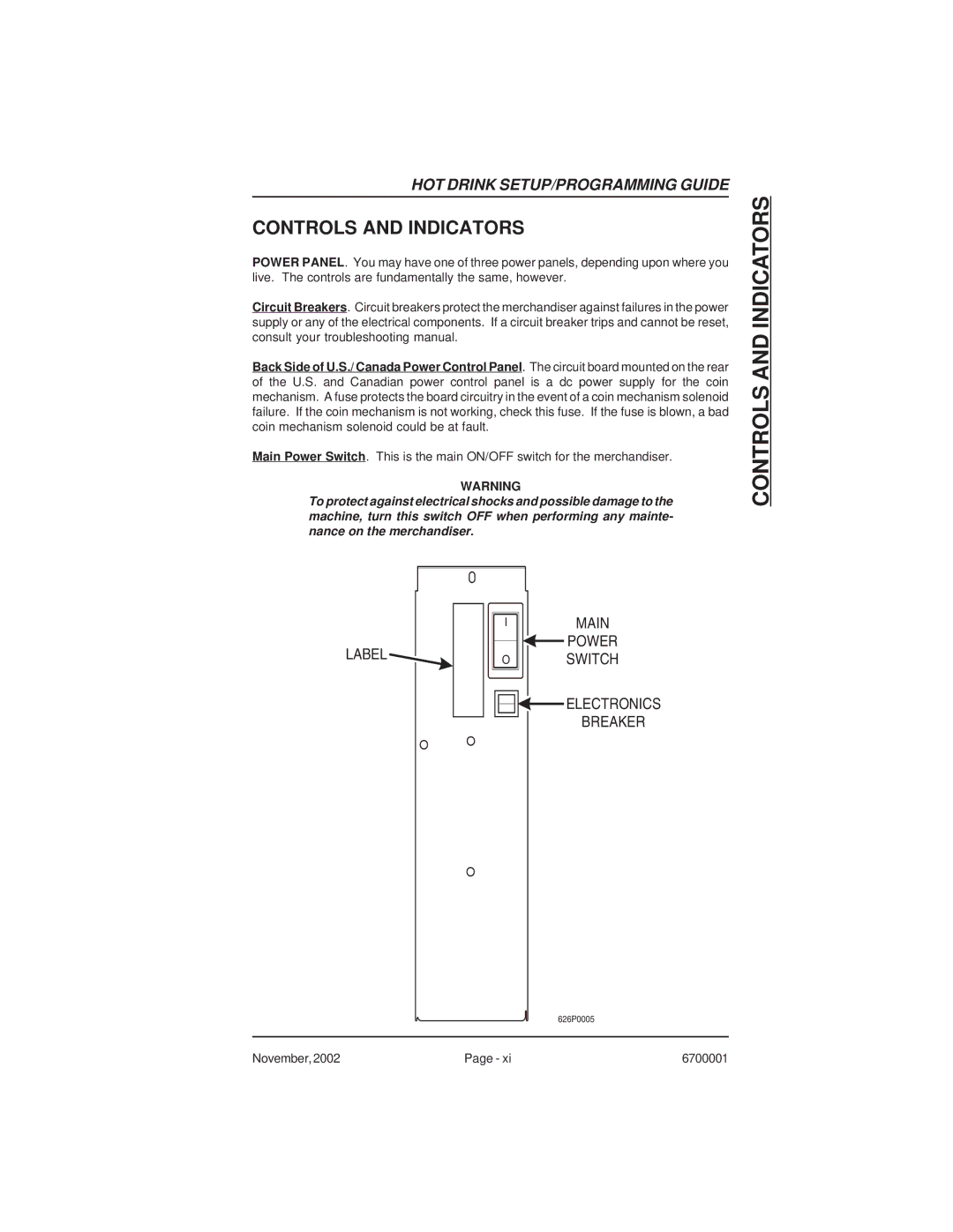 Crane Merchandising Systems 678, 670 manual Controls and Indicators 