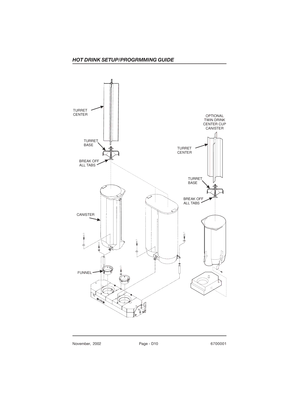 Crane Merchandising Systems 670, 678 manual HOT Drink SETUP/PROGRMMING Guide 