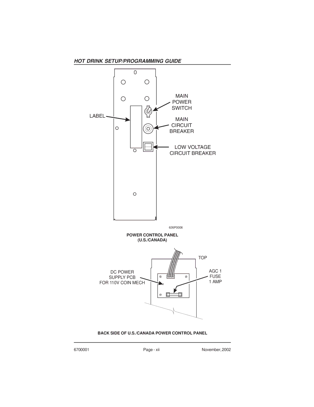 Crane Merchandising Systems 670, 678 manual Label Main Power Onswitch 