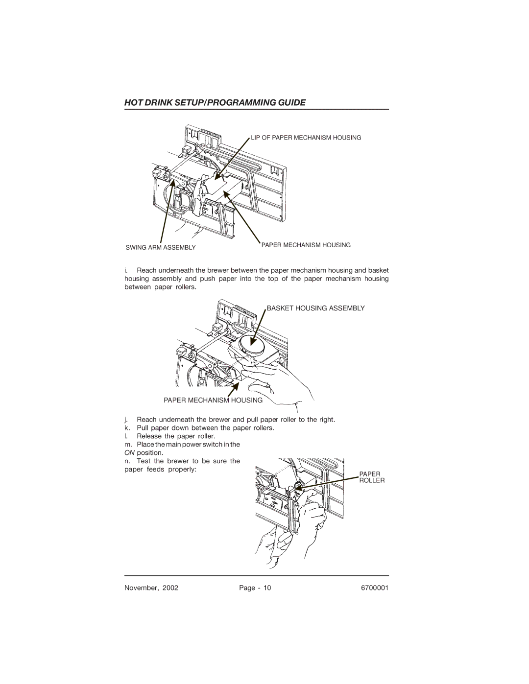 Crane Merchandising Systems 670, 678 manual Basket Housing Assembly Paper Mechanism Housing 