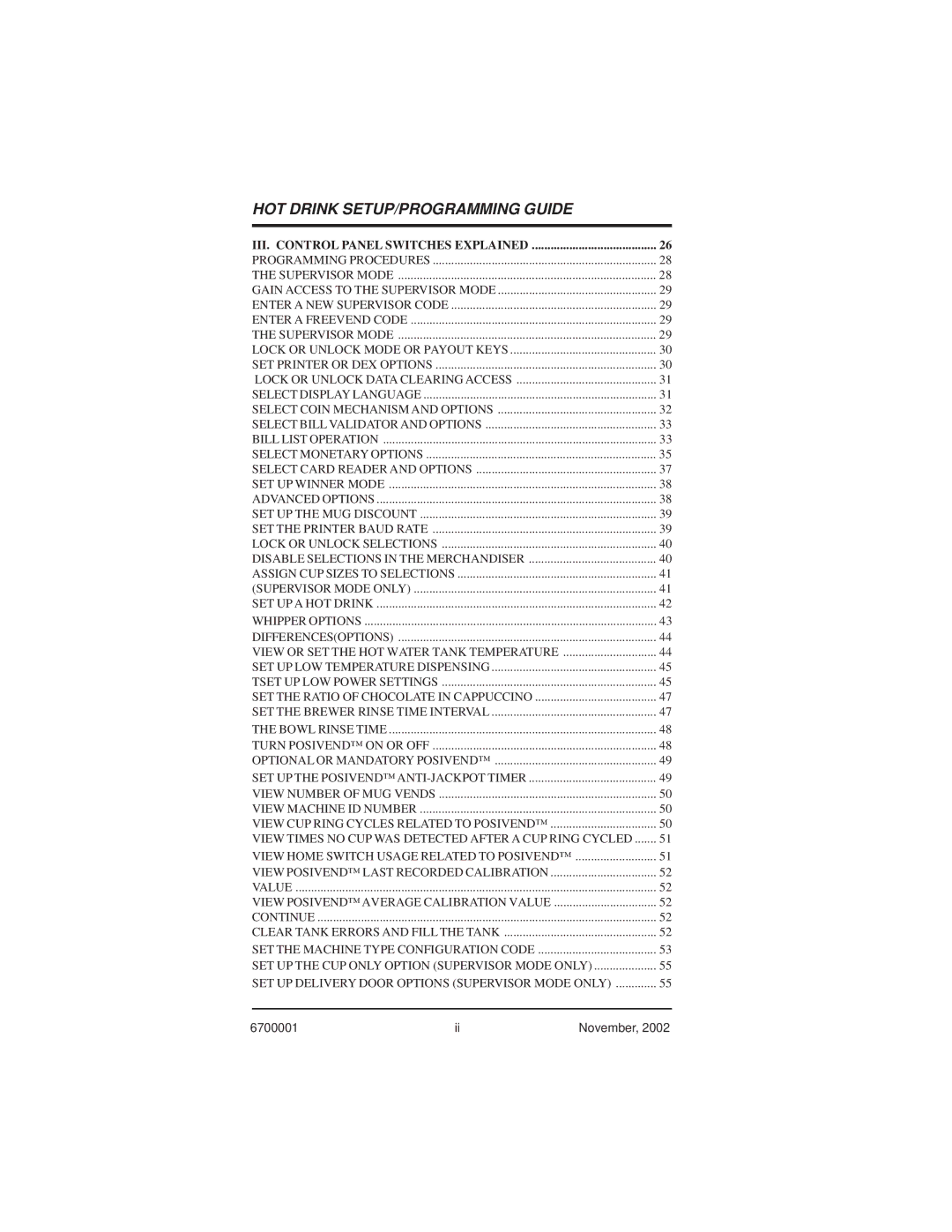 Crane Merchandising Systems 670, 678 manual November 