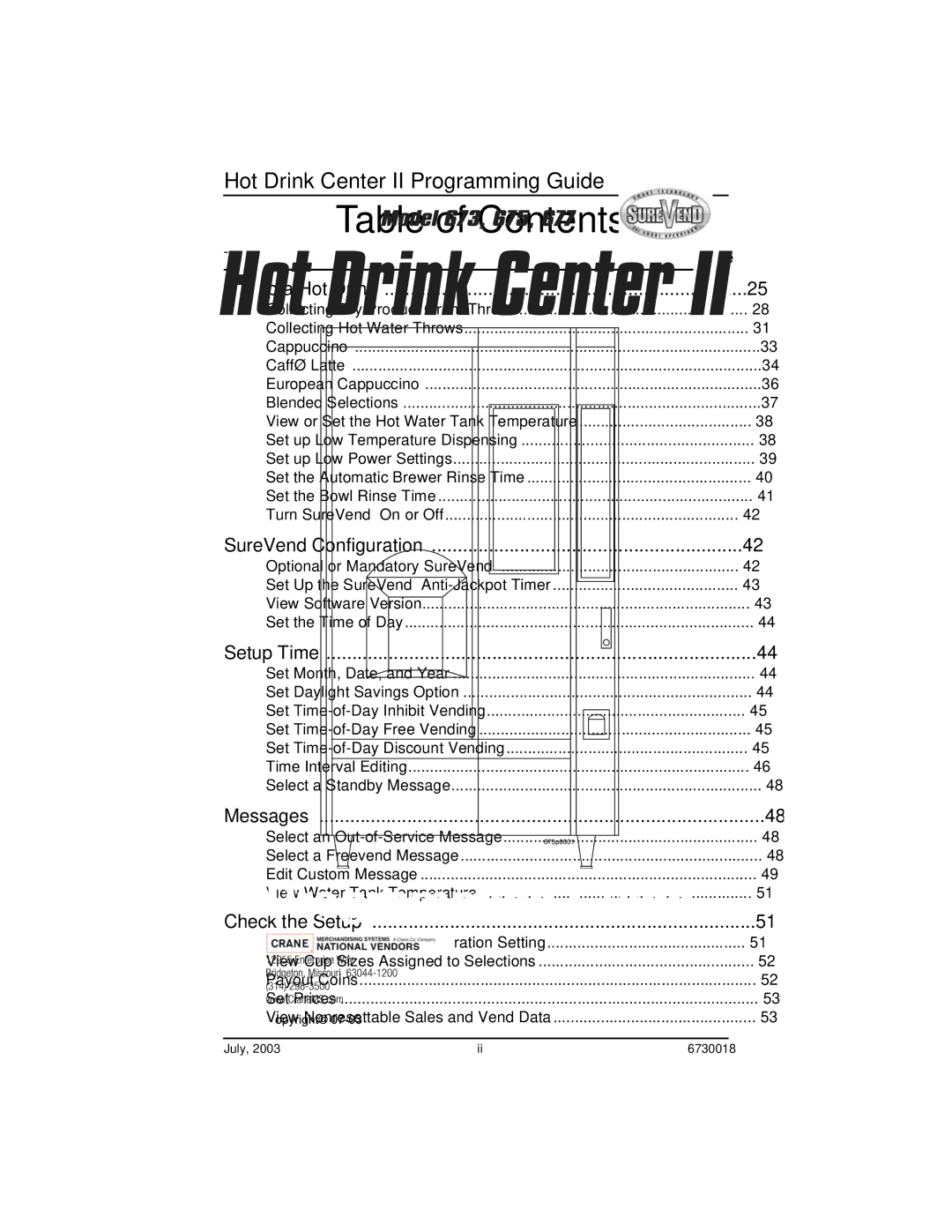 Crane Merchandising Systems 673, 677, 675 manual SureVend Configuration 