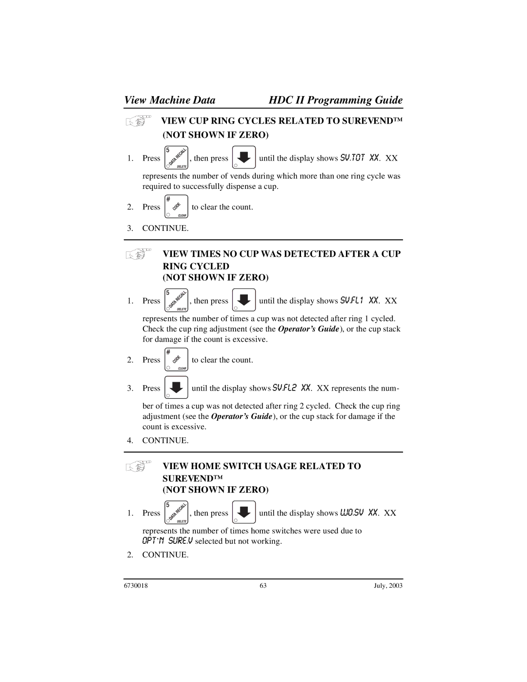 Crane Merchandising Systems 677, 673, 675 manual View CUP Ring Cycles Related to Surevend, View Home Switch Usage Related to 