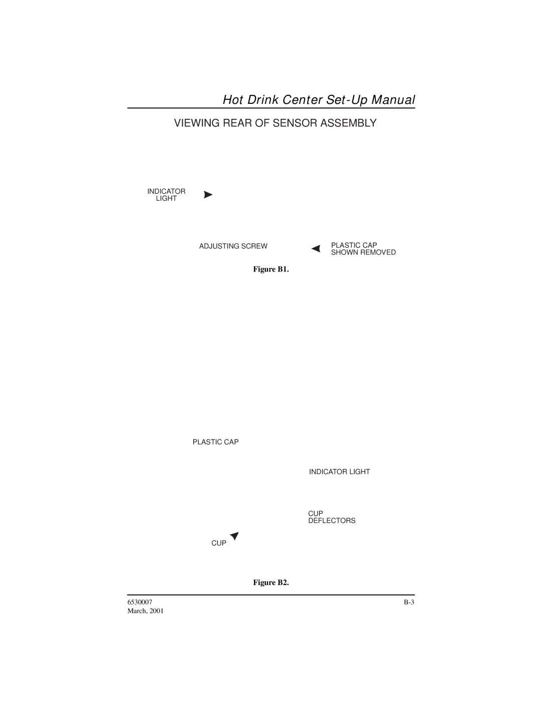 Crane Merchandising Systems 6530006, Hot Drink Center manual Viewing Rear of Sensor Assembly 