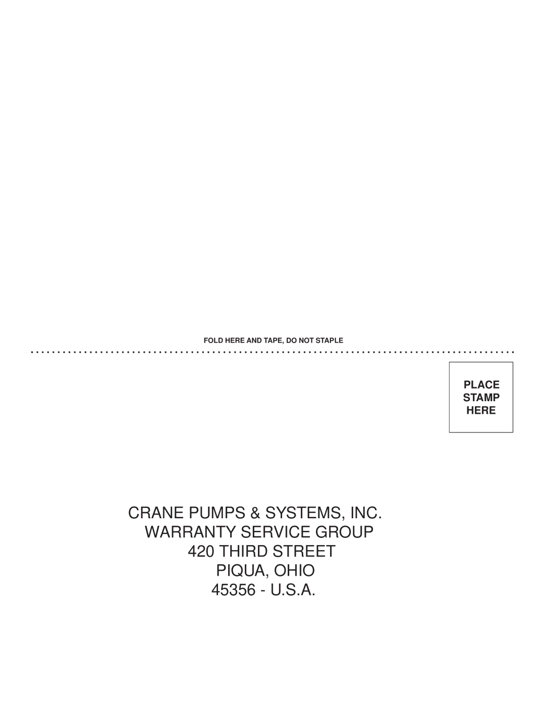 Crane Plumbing 8XSE-HA operation manual 45356 U.S.A 