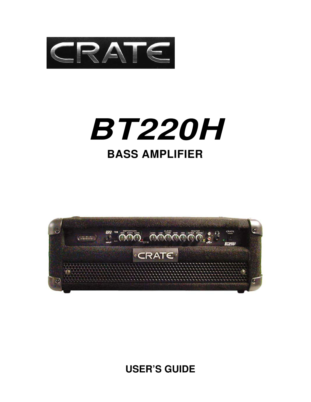 Crate Amplifiers BT220H manual 