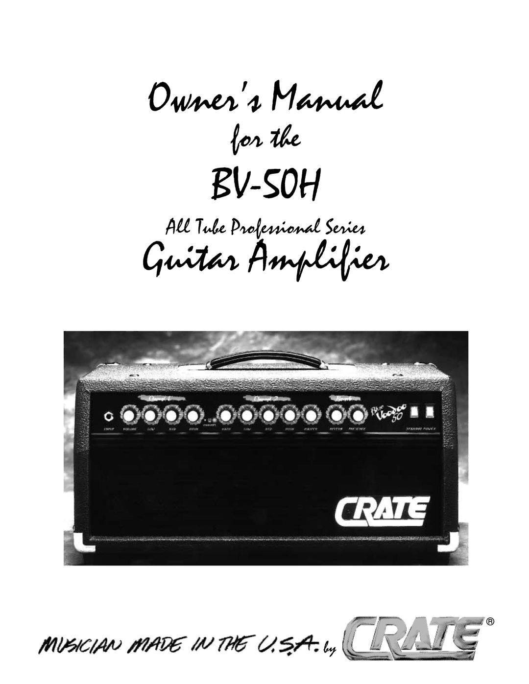 Crate Amplifiers BV-50H owner manual 