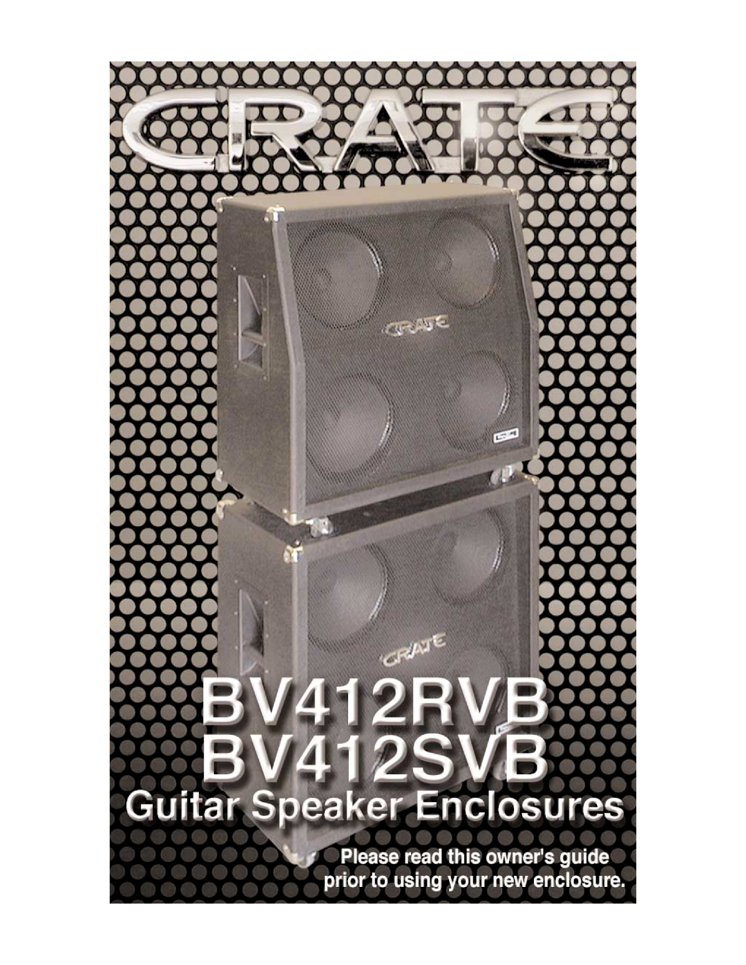 Crate Amplifiers BV412RVB, BV412SVB manual 