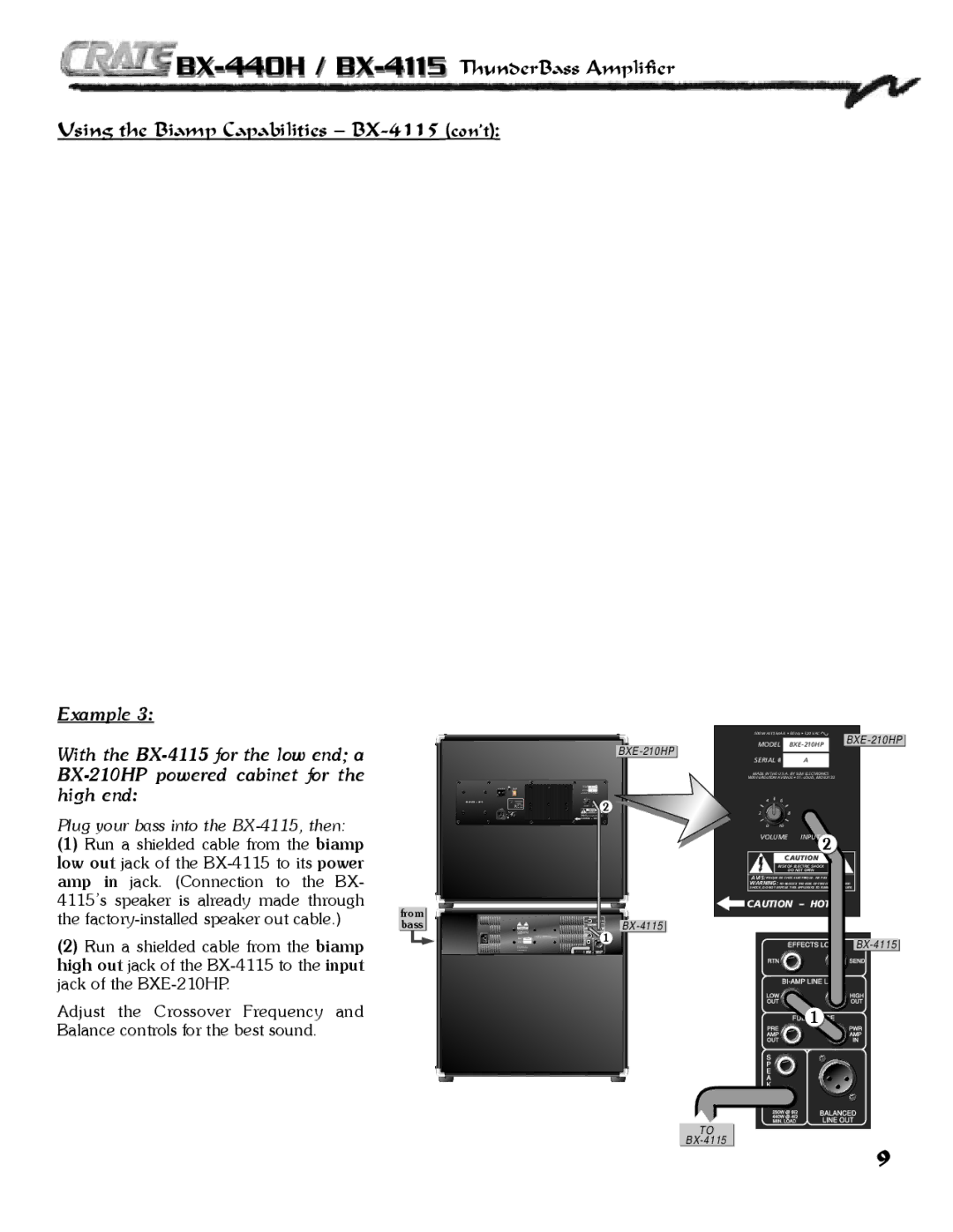 Crate Amplifiers BX-440H, BX-4115 owner manual BXE-210HP 