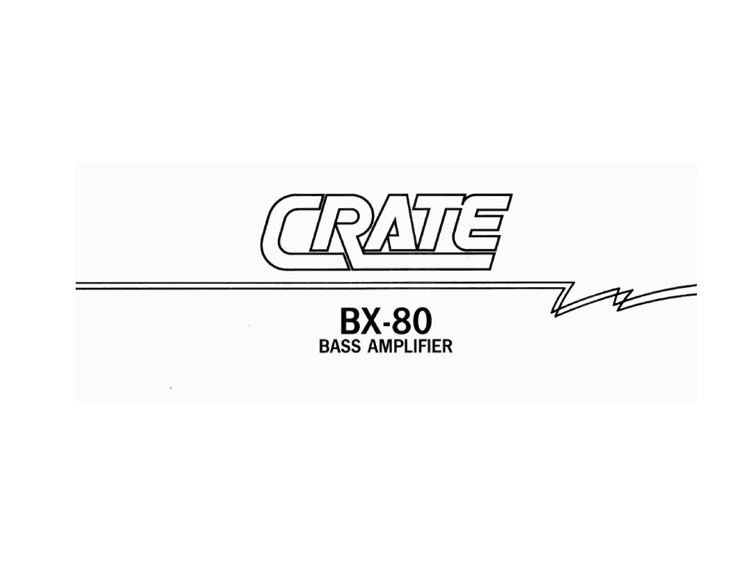 Crate Amplifiers BX-80 manual 