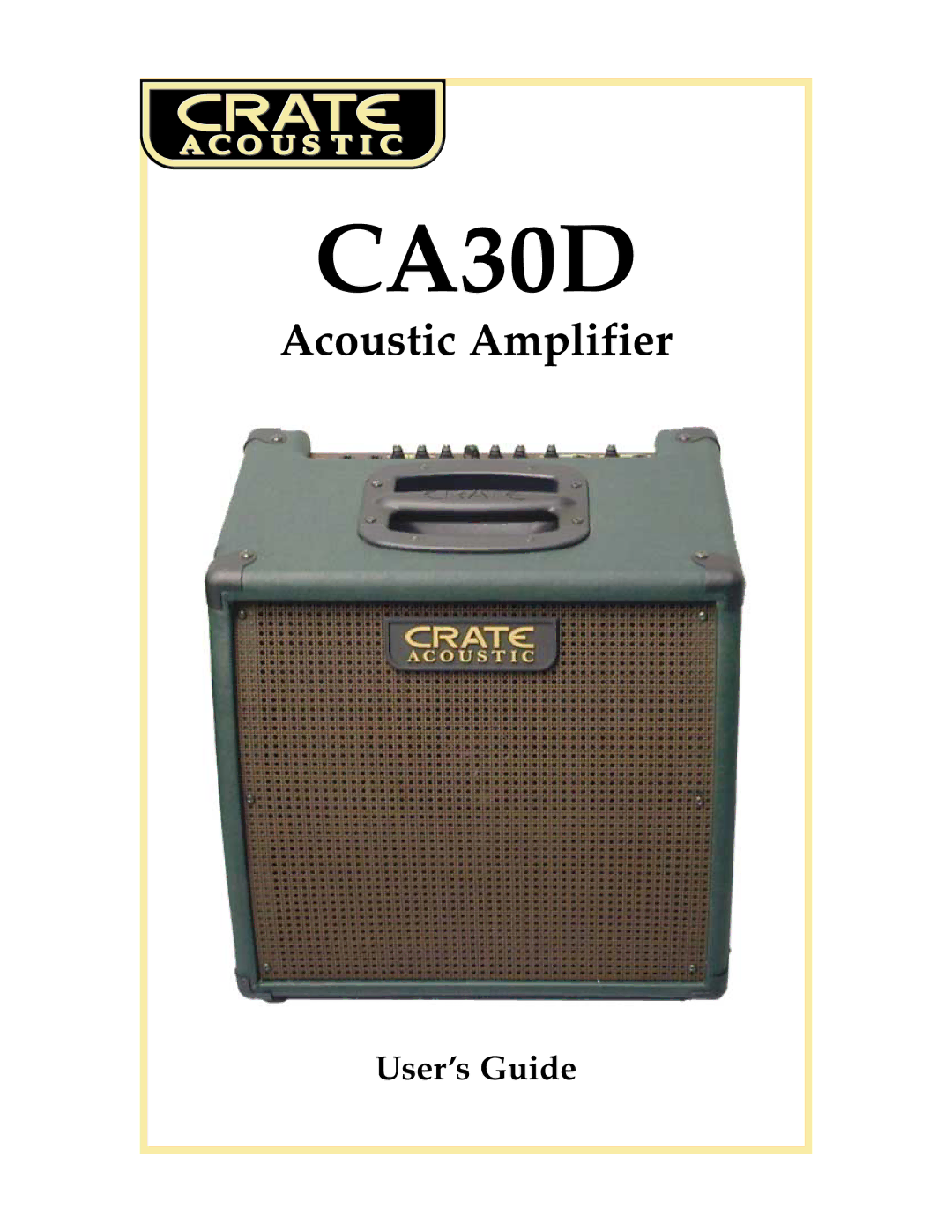 Crate Amplifiers CA30 DG manual CA30D 