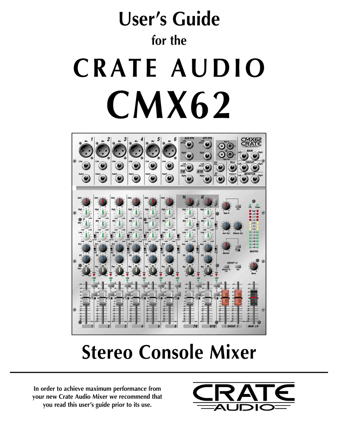 Crate Amplifiers CMX62 manual 