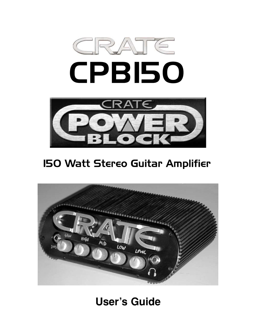 Crate Amplifiers CPB150 manual 