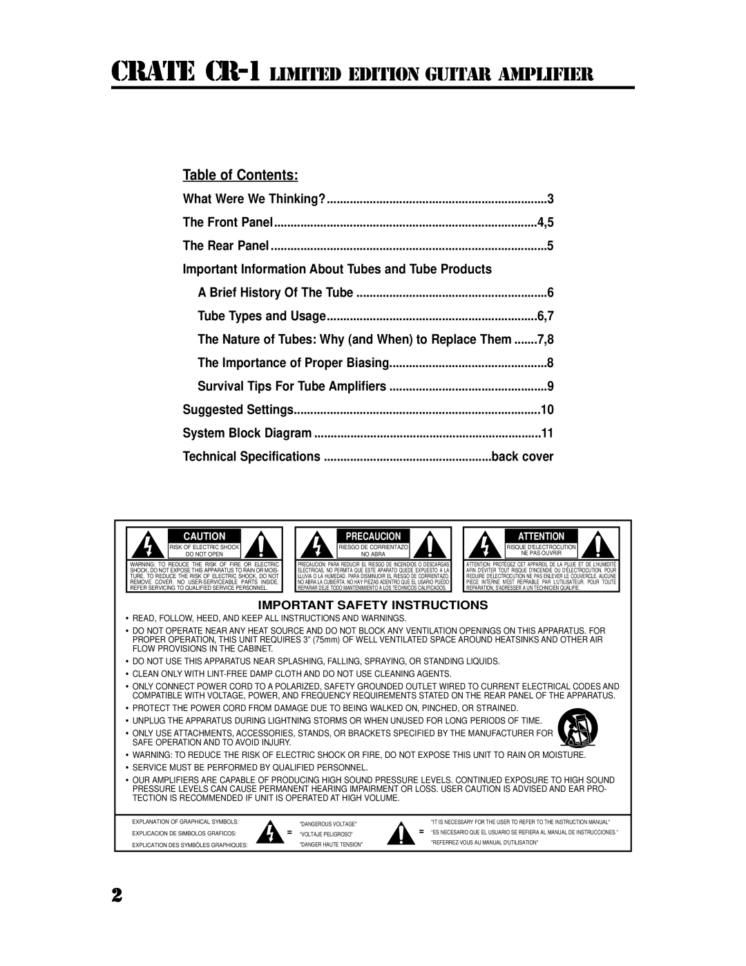 Crate Amplifiers manual Crate CR-1LIMITED Edition Guitar Amplifier 