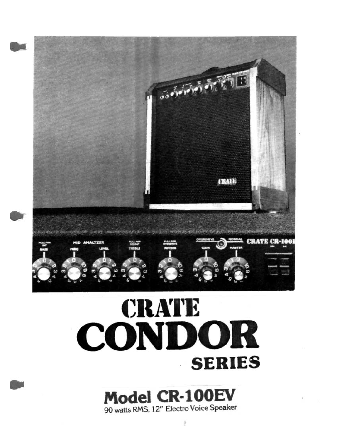 Crate Amplifiers CR-100EV manual 