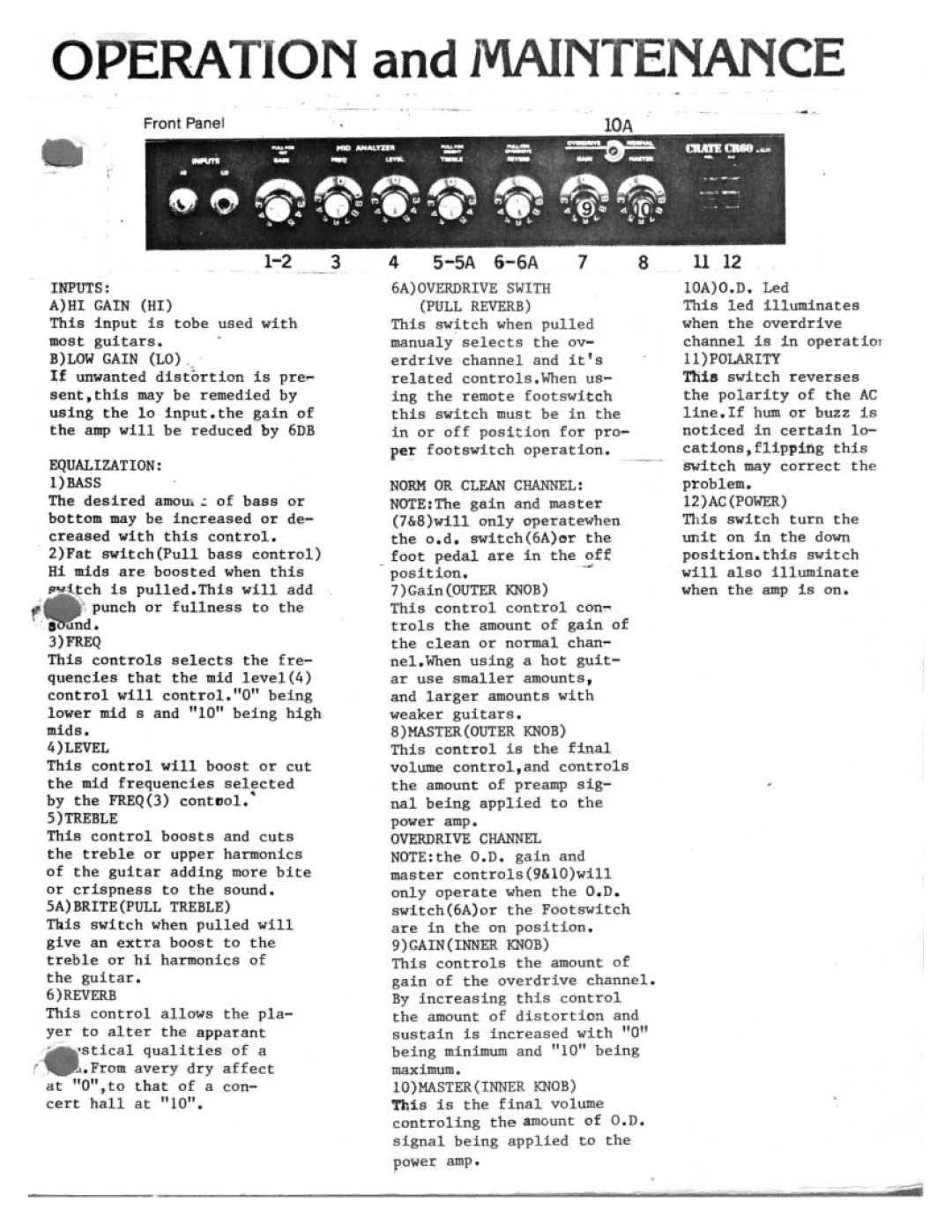 Crate Amplifiers CR-100EV manual 