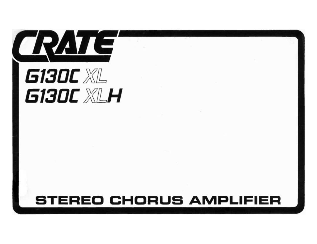 Crate Amplifiers G130C XLH manual 