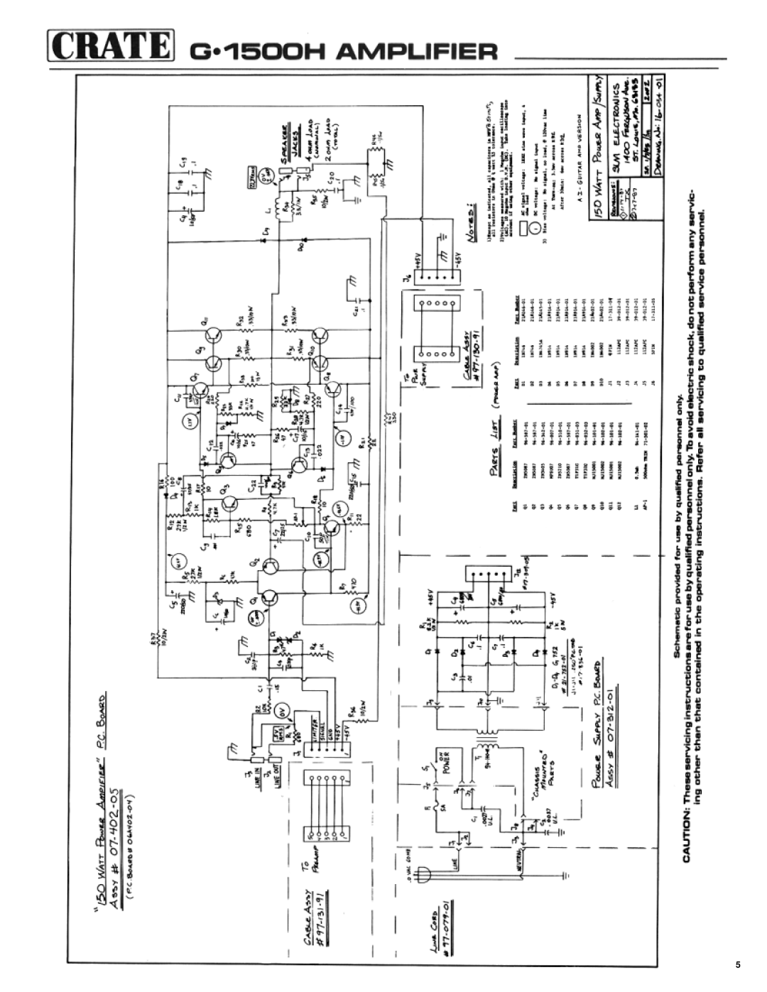 Crate Amplifiers G1500 manual 
