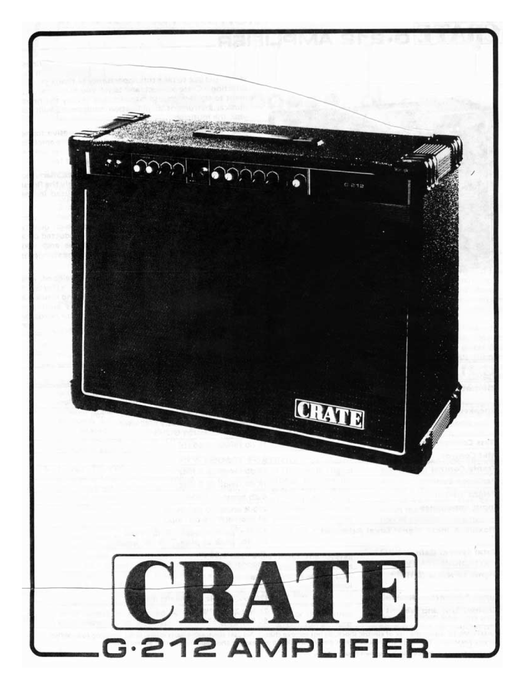 Crate Amplifiers G.212 manual 