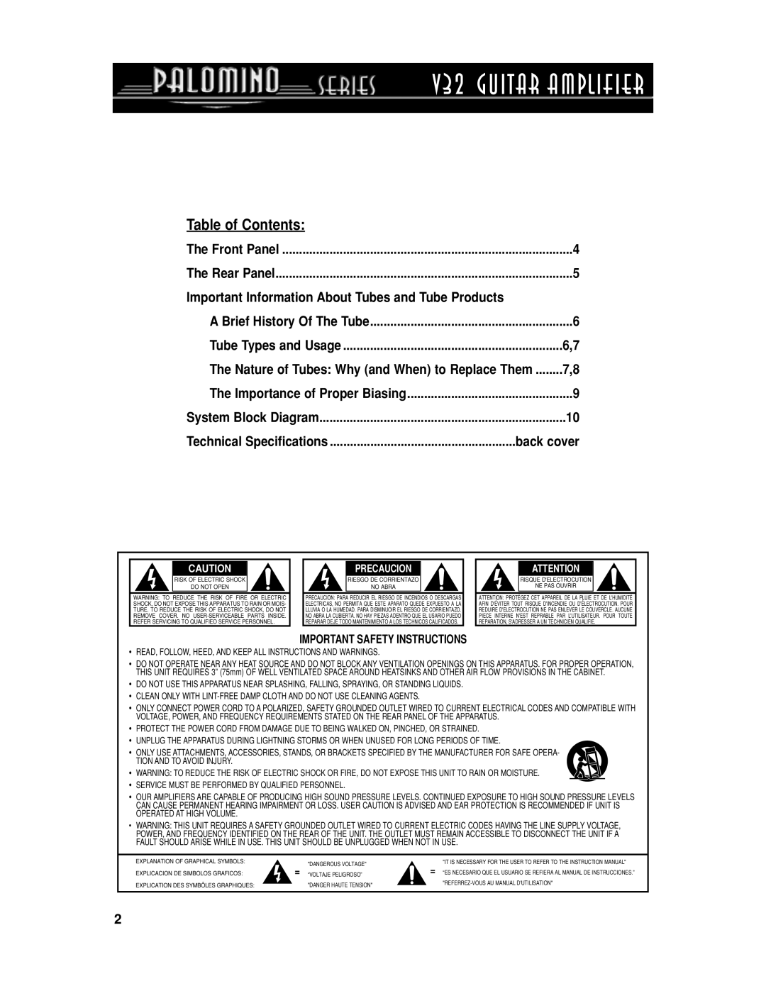 Crate Amplifiers manual V32 Guitar Amplifier 