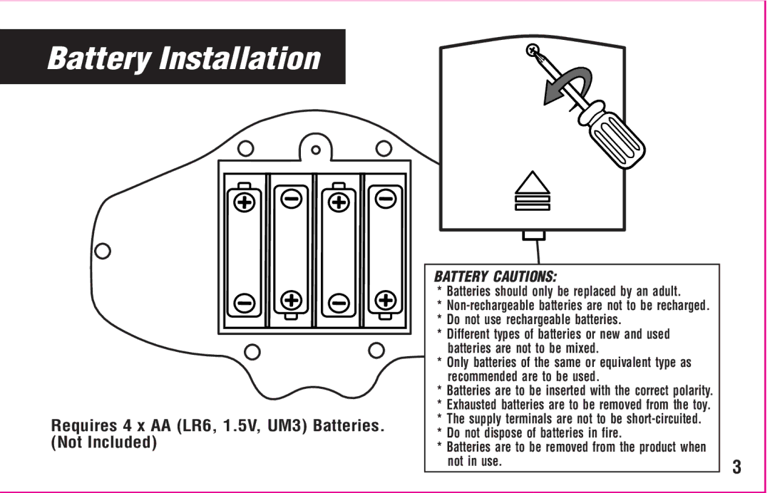 Crayola My First TV Play System manual Battery Installation 