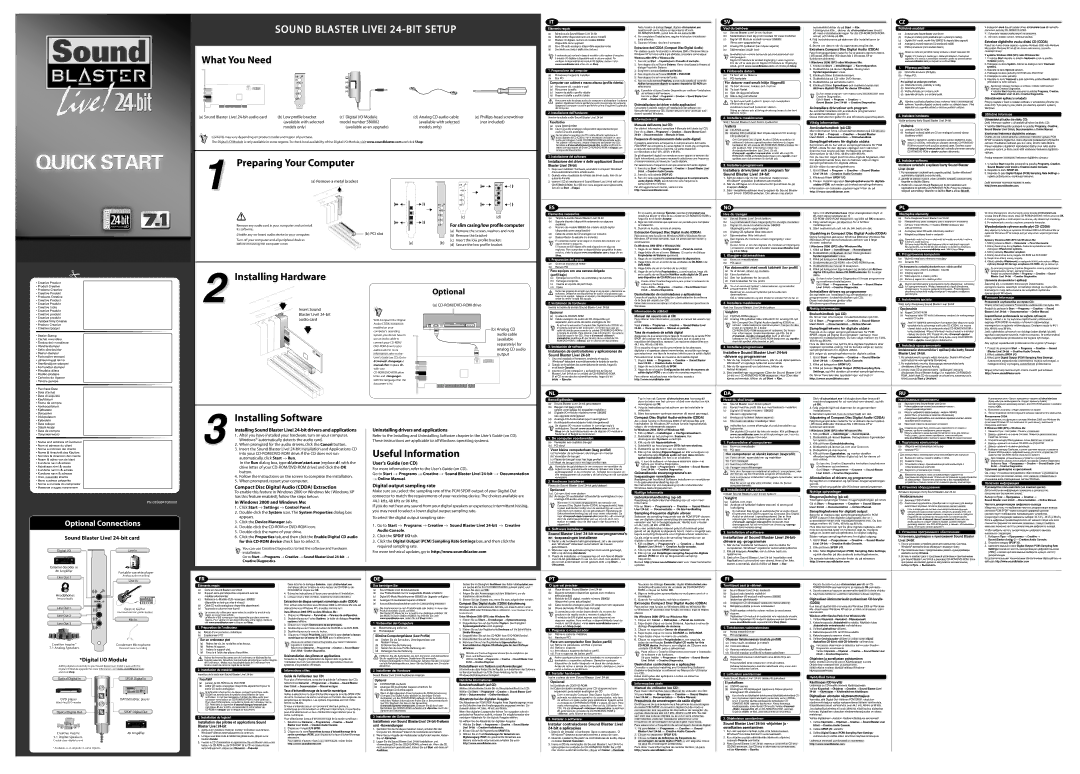 Creative 03SB041000001 manual What You Need, Preparing Your Computer, Installing Hardware, Installing Software 