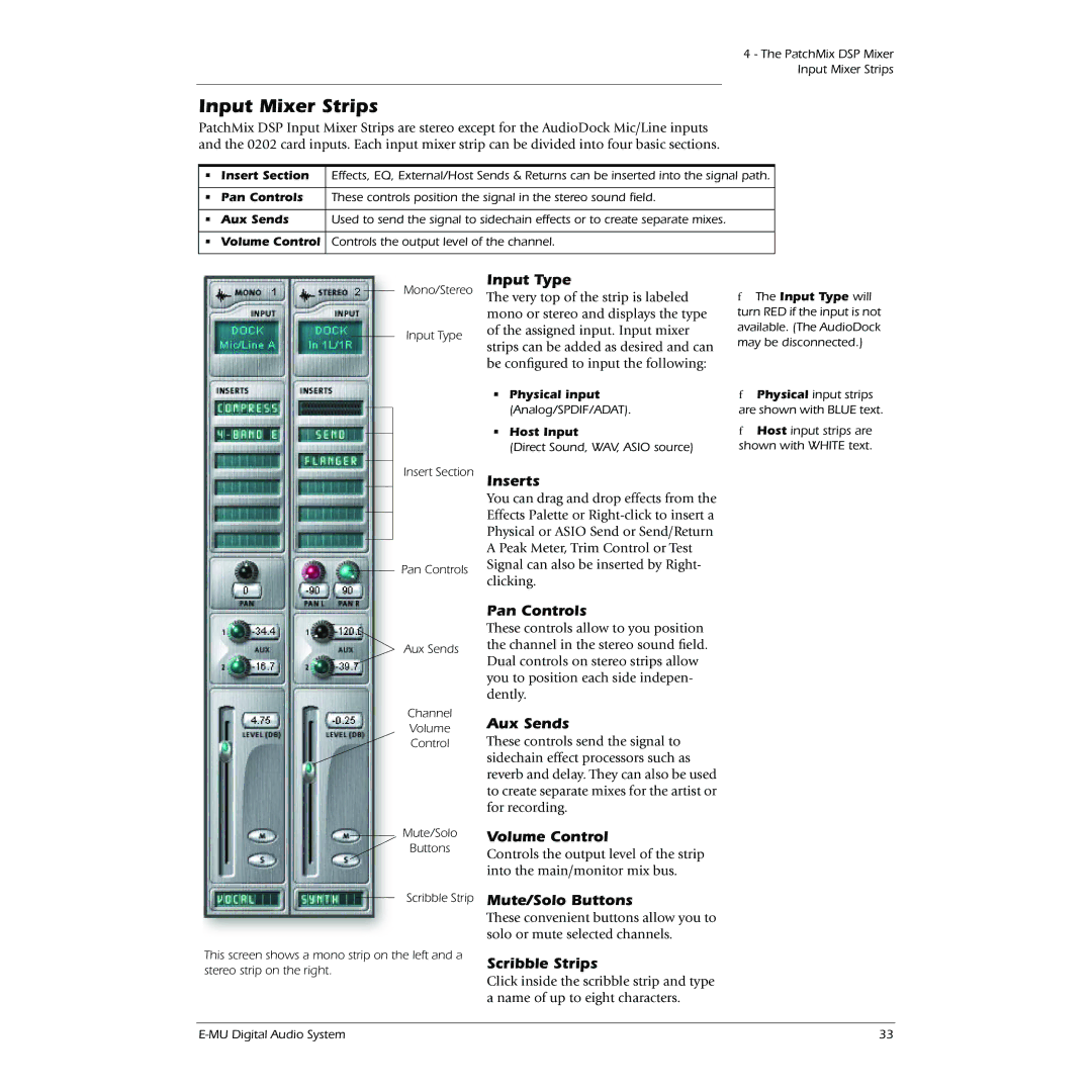 Creative 1212M, 1820M owner manual Input Mixer Strips 