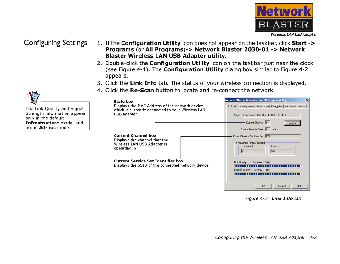 Creative 2030 manual Configuring Settings, State box 