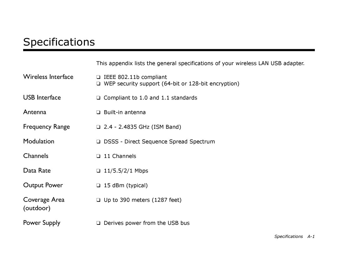 Creative 2030 manual Specifications 