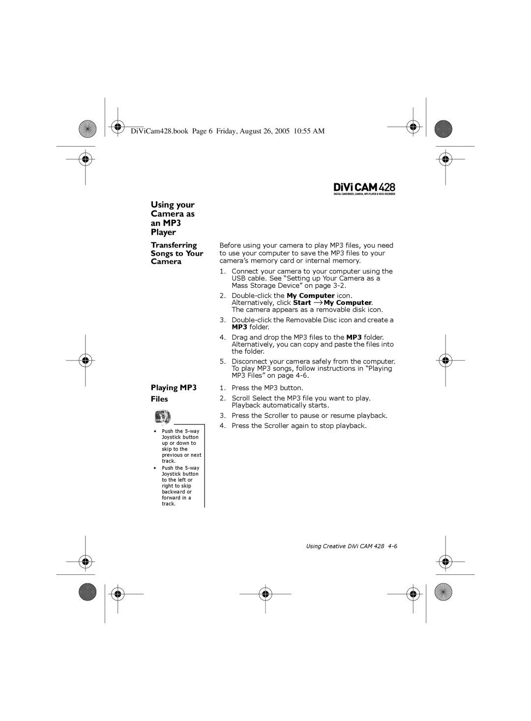 Creative manual DiViCam428.book Page 6 Friday, August 26, 2005 1055 AM 