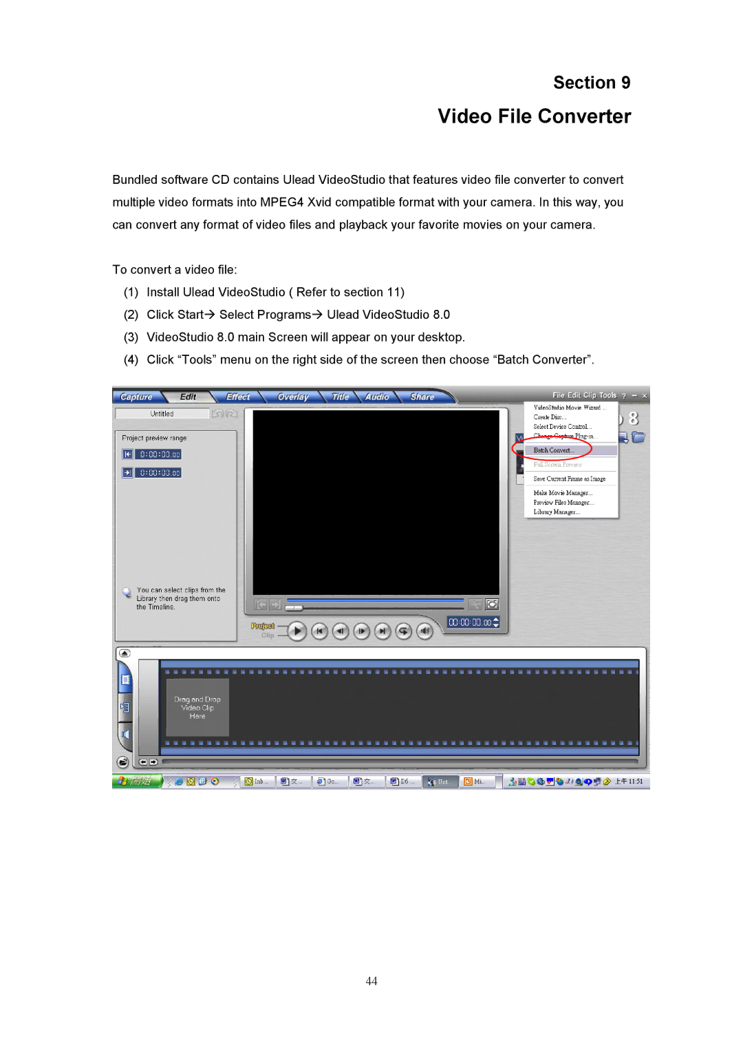 Creative 525D user manual Video File Converter 