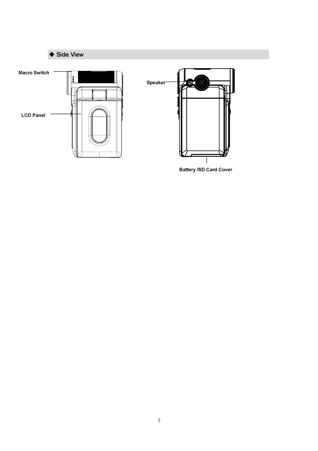 Creative 525D user manual Side View 