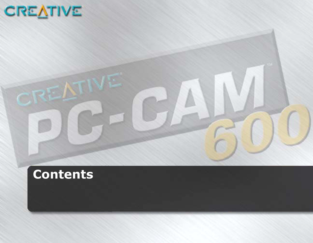 Creative 600 manual Contents 