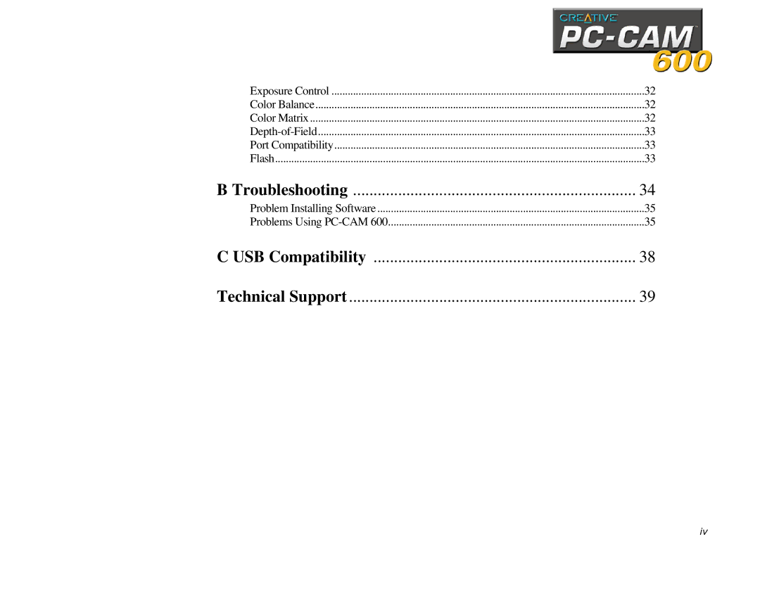 Creative 600 manual Troubleshooting 