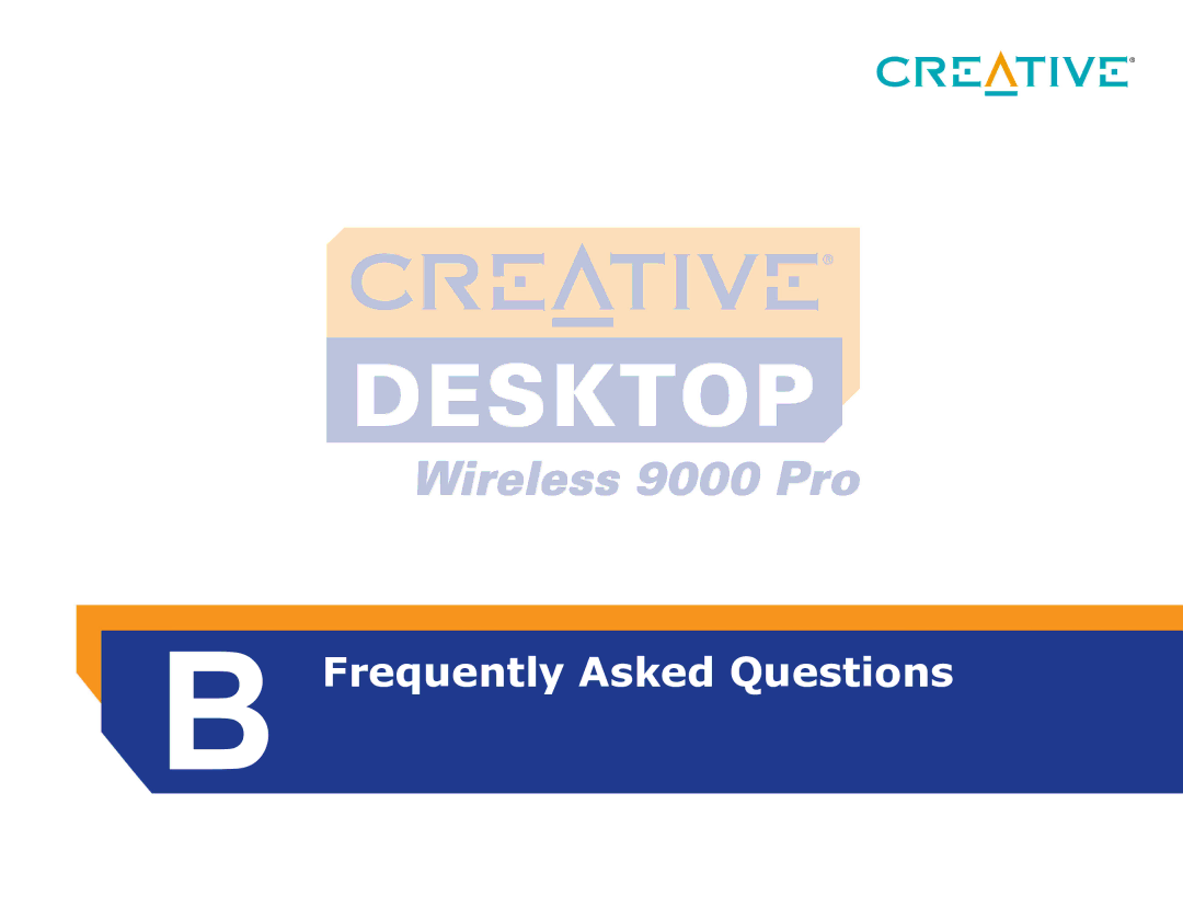 Creative 9000 Pro manual Frequently Asked Questions 