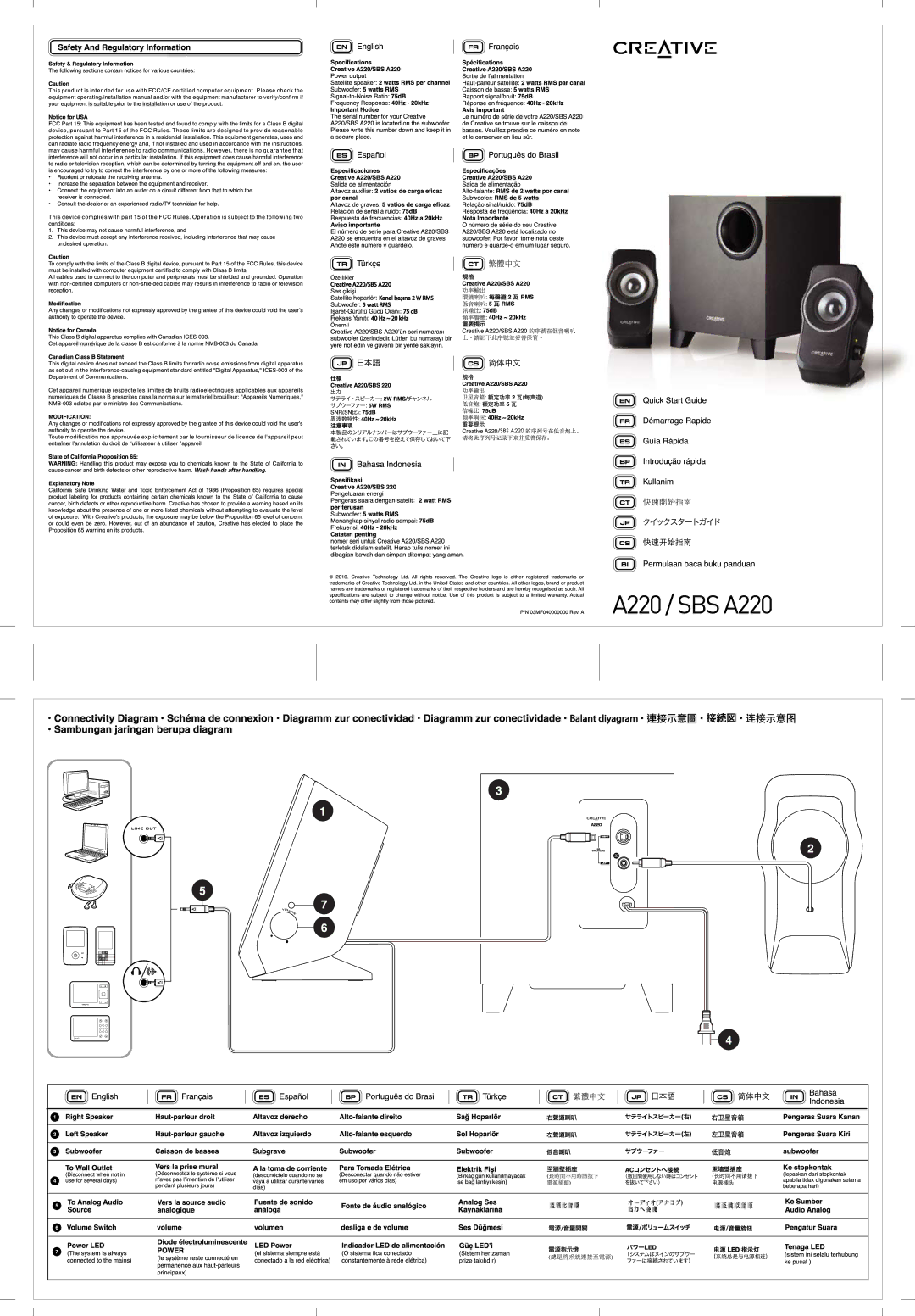 Creative A220 manual 