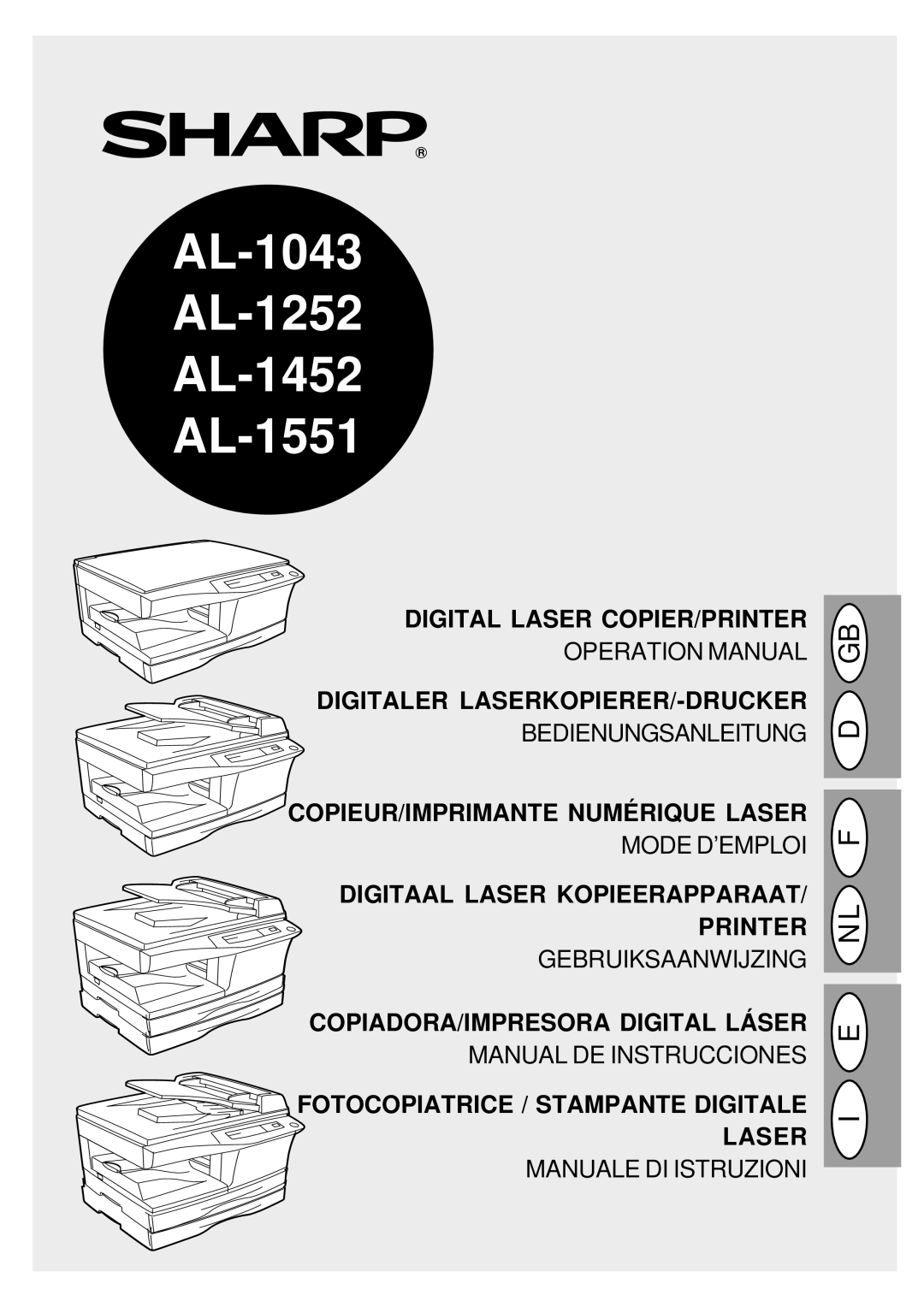 Creative AL-1043, AL-1551, AL-1452 manual COPIEUR/IMPRIMANTE Numérique Laser, Digitaal Laser KOPIEERAPPARAAT/ Printer 