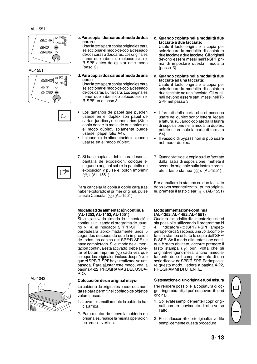 Creative AL-1252, AL-1551, AL-1043 Para copiar dos caras al modo de dos caras, Para copiar dos caras al modo de una cara 