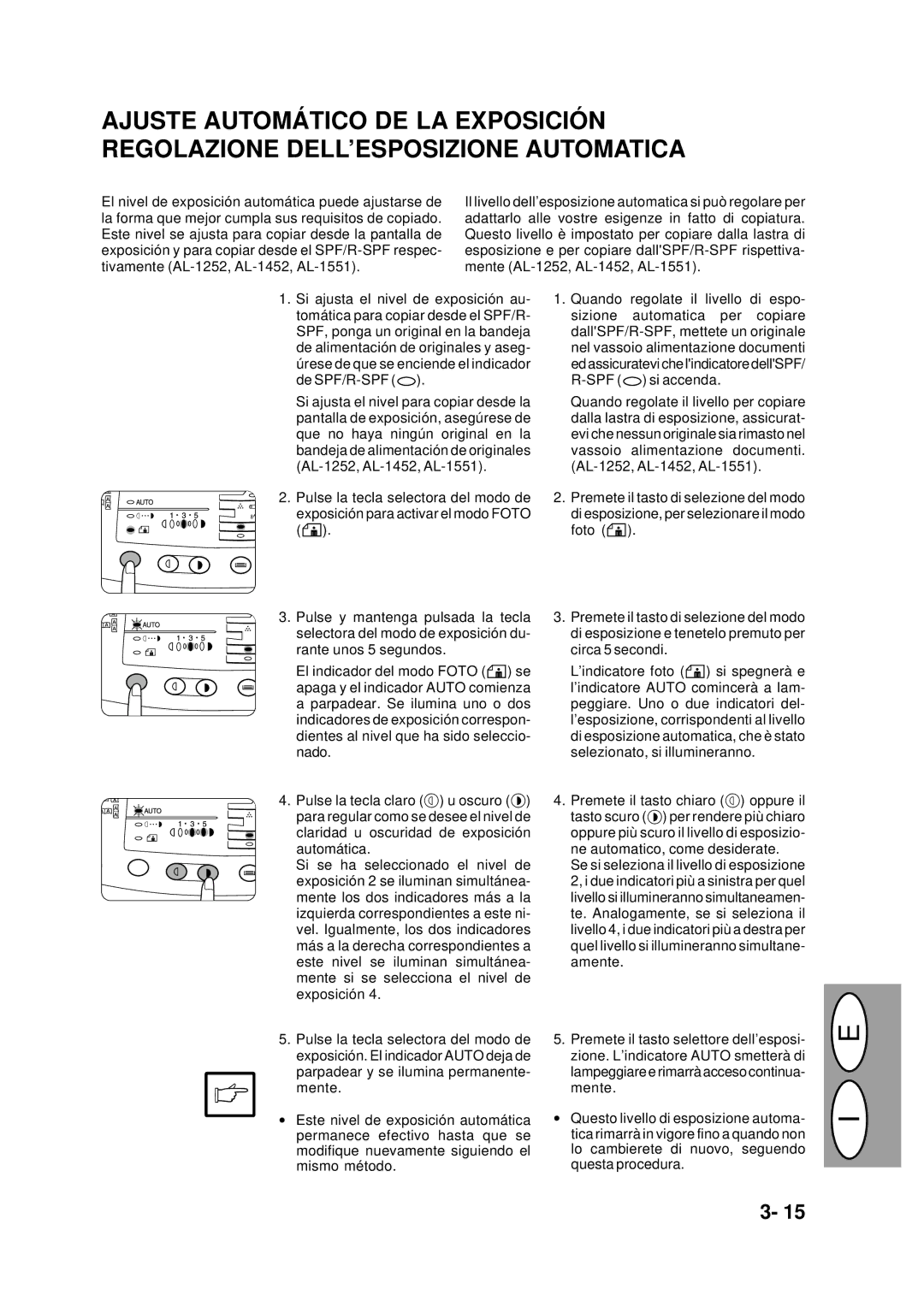 Creative AL-1043, AL-1551, AL-1452, AL-1252 manual El nivel de exposición automática puede ajustarse de 