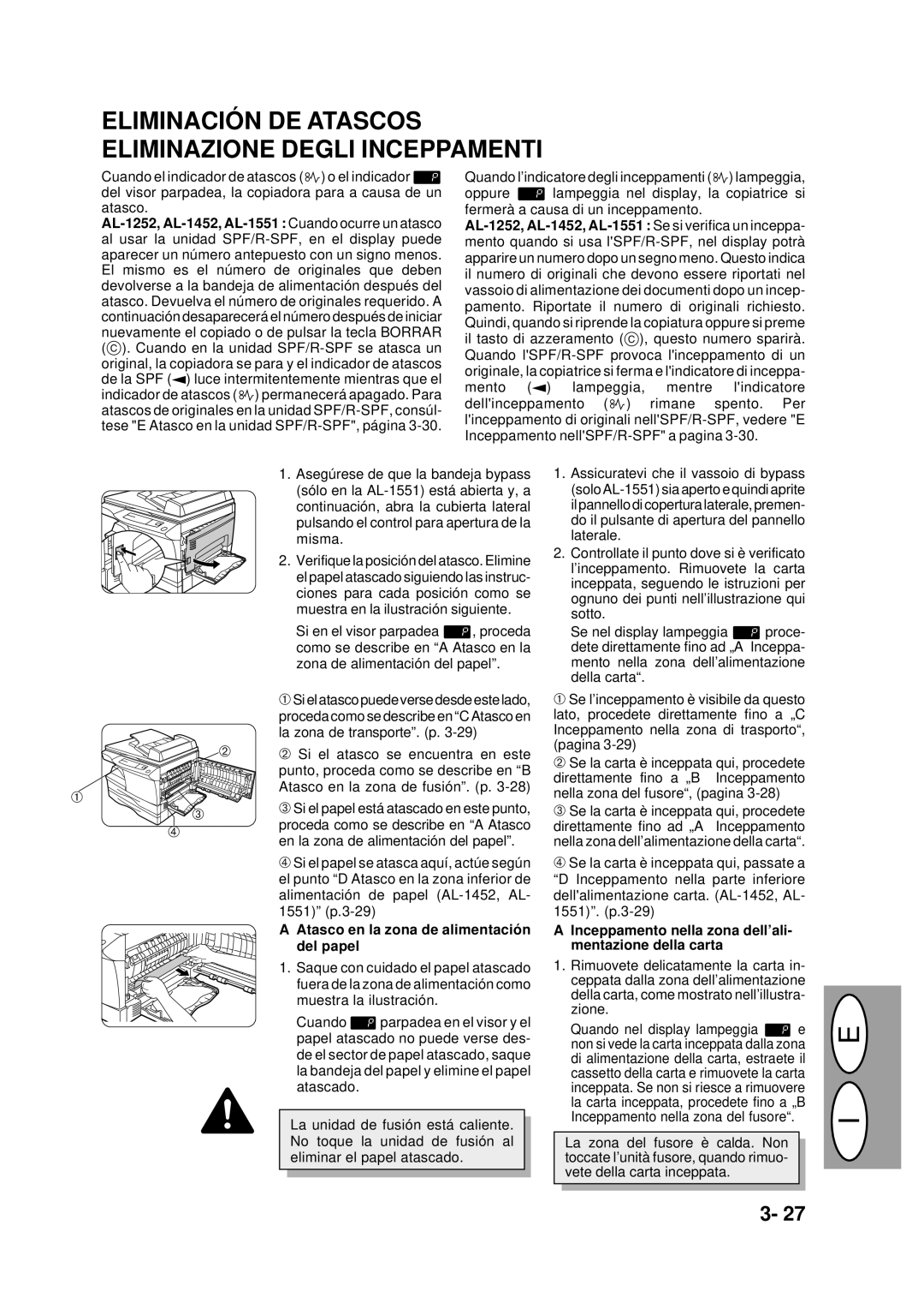 Creative AL-1043 Eliminació N DE Atascos Eliminazione Degli Inceppamenti, Atasco en la zona de alimentació n del papel 